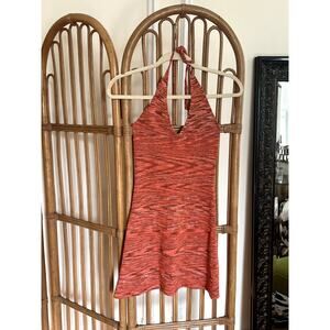 VRG GRL Orange Halter Knit Mini Dress